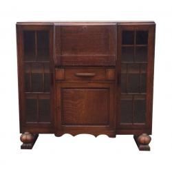 ANTIQUE BREAK FRONT SECRETARY DESK