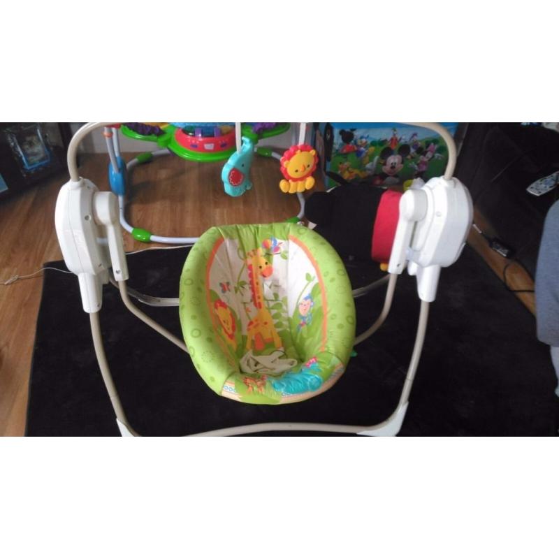 Fisher Price Rainforest Friends Spacesaver Cradle 'n' Swing