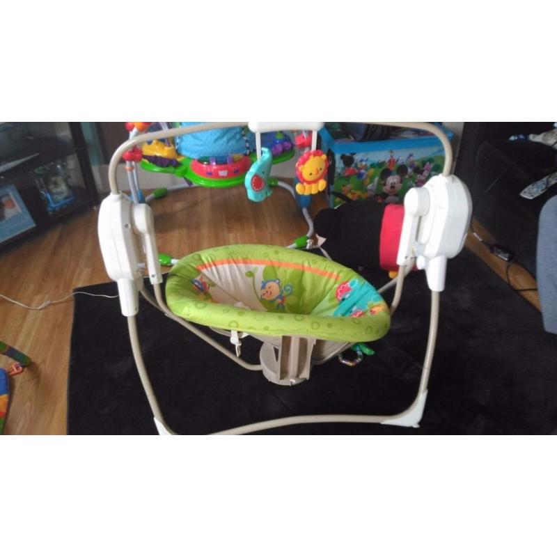 Fisher Price Rainforest Friends Spacesaver Cradle 'n' Swing
