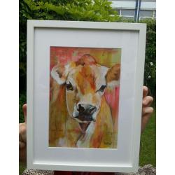Framed original acrylic painting - c