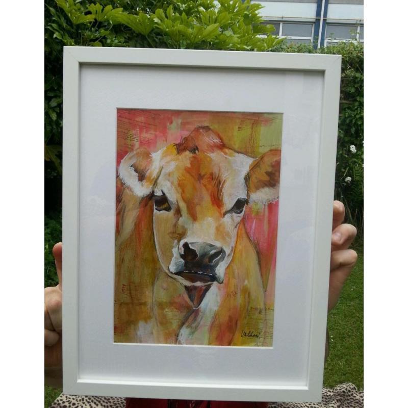 Framed original acrylic painting - c