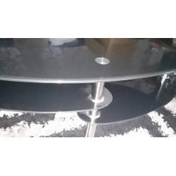 Black glass coffee table