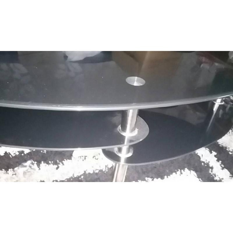 Black glass coffee table