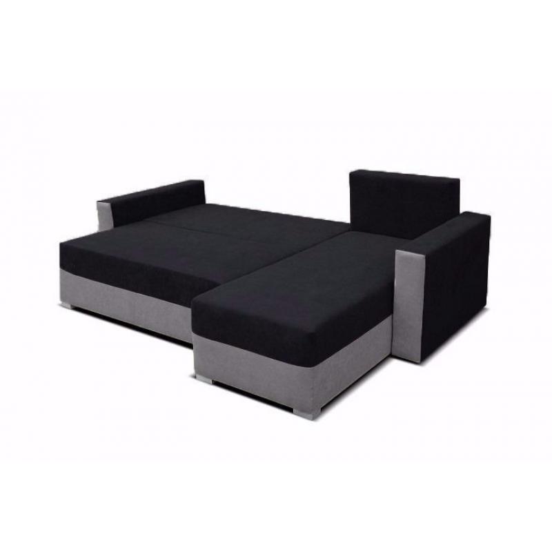 BRAND NEW MADRAS CORNER SOFA UNIVERSAL BLACK AND GREY