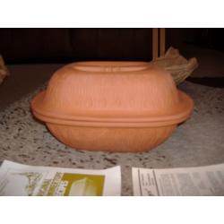 BRAND NEW VINTAGE Genuine Schlemmertopf Scheurich Keramik clay pot baker chicken brick & recipes