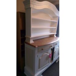 Rare Stunning Solid Oak Bow Fronted and top Edwardian Shabby Chic Very Heavy Solid