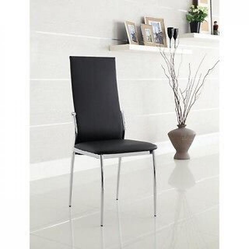 Glass Dining Table & 6 Leather Chairs
