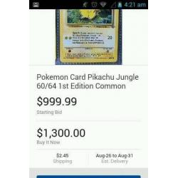 Pokemon card Pikachu Holo 60/64 1st Edition Mint
