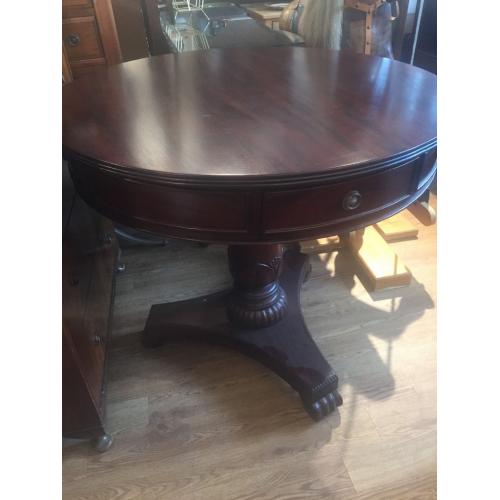 Drum Side Table .....Good Quality and Condition . Must be seen. Has 4 small pull out drawers .