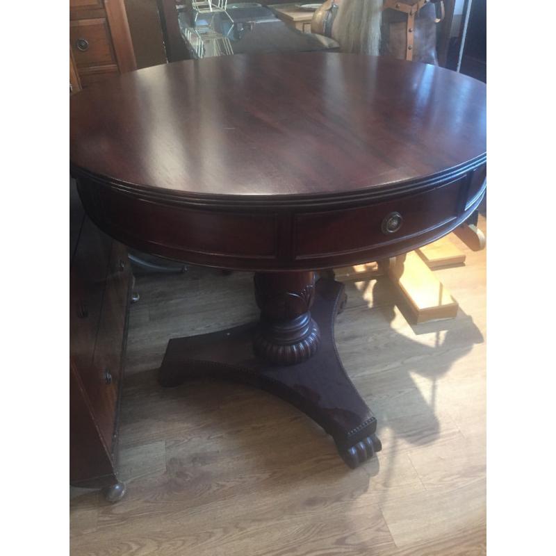 Drum Side Table .....Good Quality and Condition . Must be seen. Has 4 small pull out drawers .