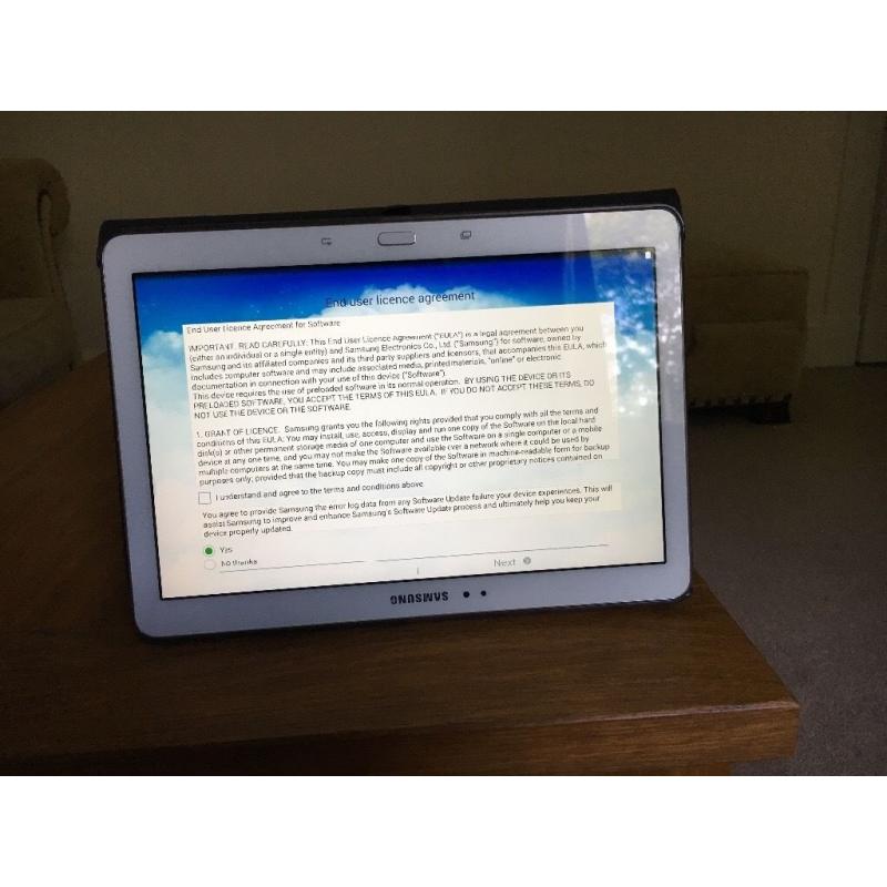 White Samsung tablet