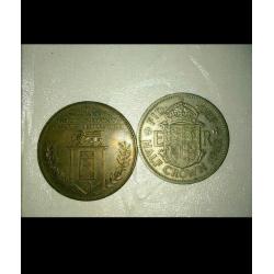 1953 Rolls-Royce coin and 1962 half crown coin