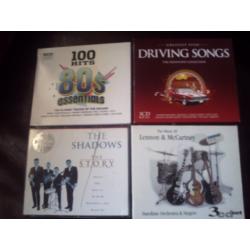 Boxed sets of cds..Cash..rat pack..80s hits..driving songs..shadows..etc etc..10 sets..