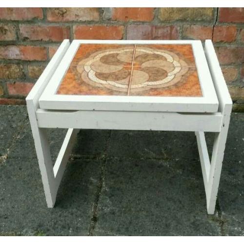 G plan style tiled top retro coffee table side table suit bedroom or living room