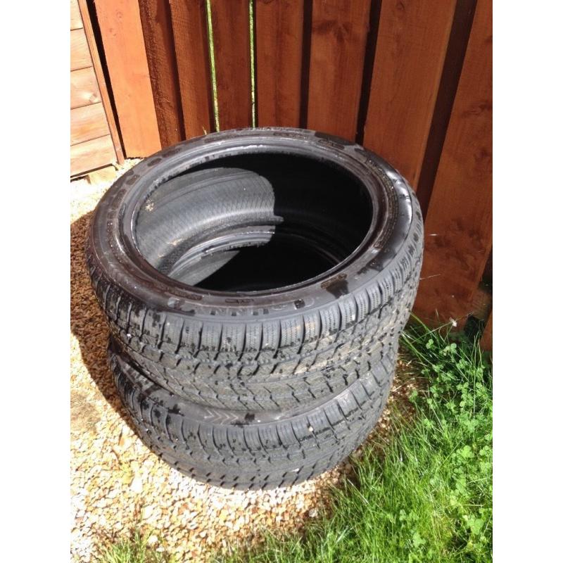 2 x WINTER TYRES. Used one winter. Size 235/45R18 98V sunny snowmaster