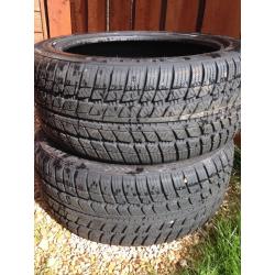 2 x WINTER TYRES. Used one winter. Size 235/45R18 98V sunny snowmaster