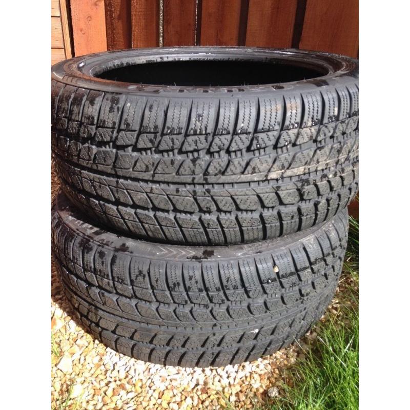 2 x WINTER TYRES. Used one winter. Size 235/45R18 98V sunny snowmaster