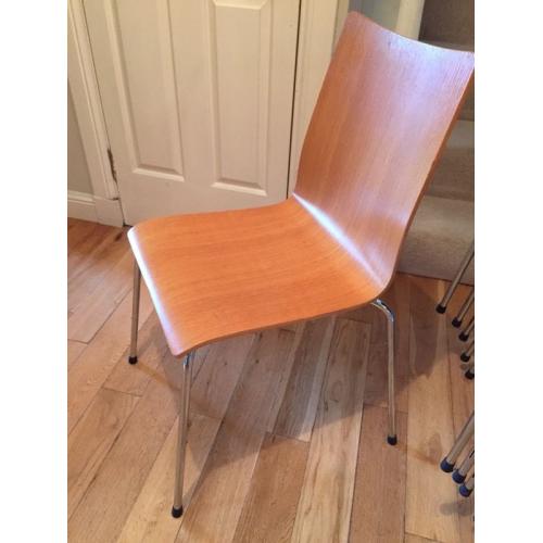 John Lewis stackable oak chairs x6