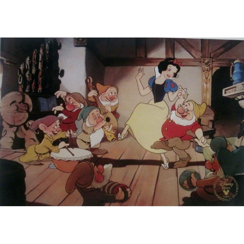 Snow White & the Seven Dwarfs Limited Edition Lithograph - Framed