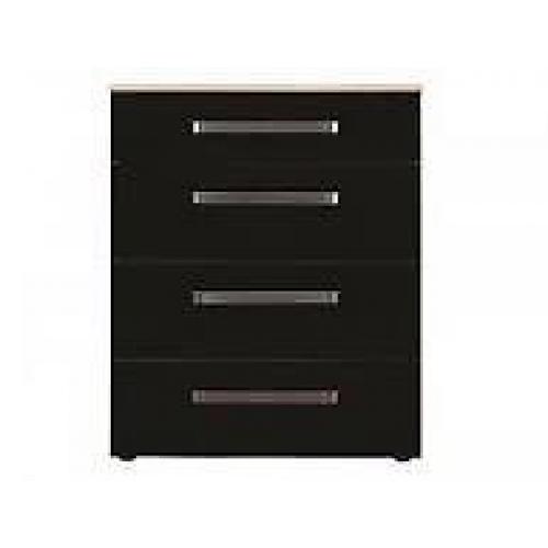 Black gloss effect 4 drawer chest