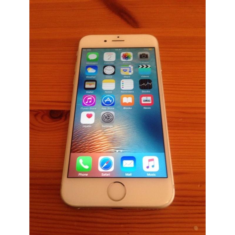 White/silver iPhone 6 (unlocked, free delivery, more phones available)