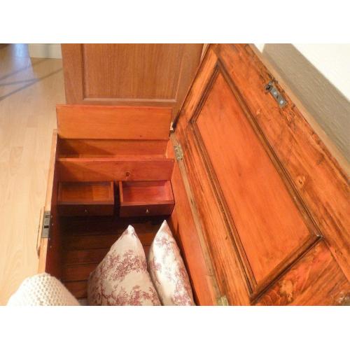 beautiful old pine blanket box / trunk / chest / coffee table