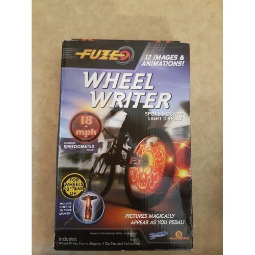 Wheel writer....spoke mounted light display for kids bikes for wheels 20" and up