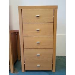 MODERN BEDROOM SET WITH MIRROR DRESSER WITH MIRROR & DRAWERS & TALL CHEST OF DRAWERS CAN DELIVER