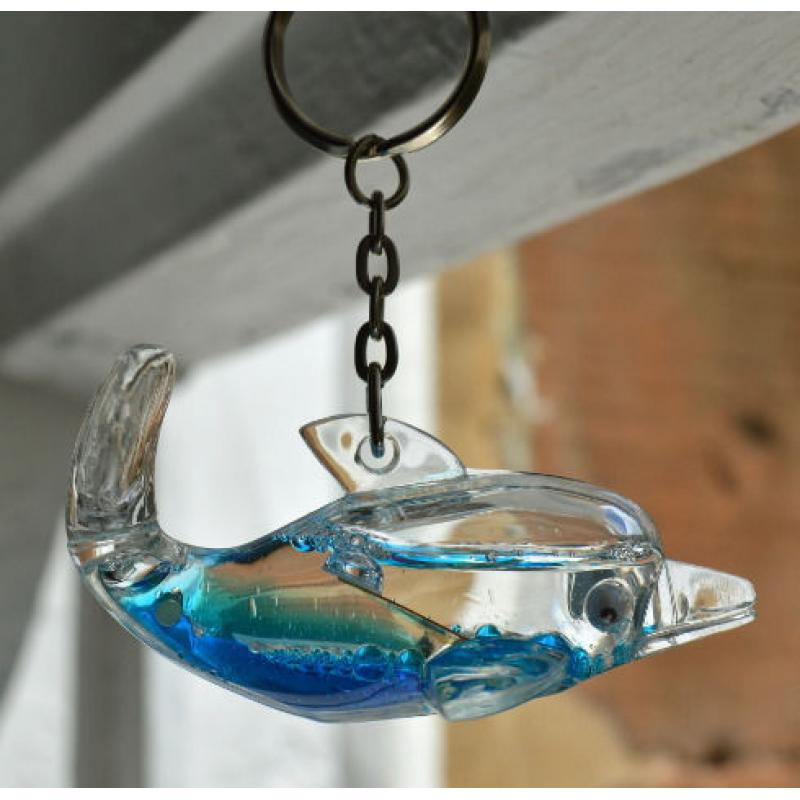Two Liquid Dolphin Keyrings
