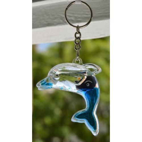 Two Liquid Dolphin Keyrings