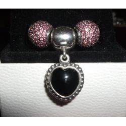 Genuine Pandora pink pave ball charms