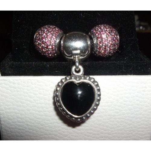 Genuine Pandora pink pave ball charms