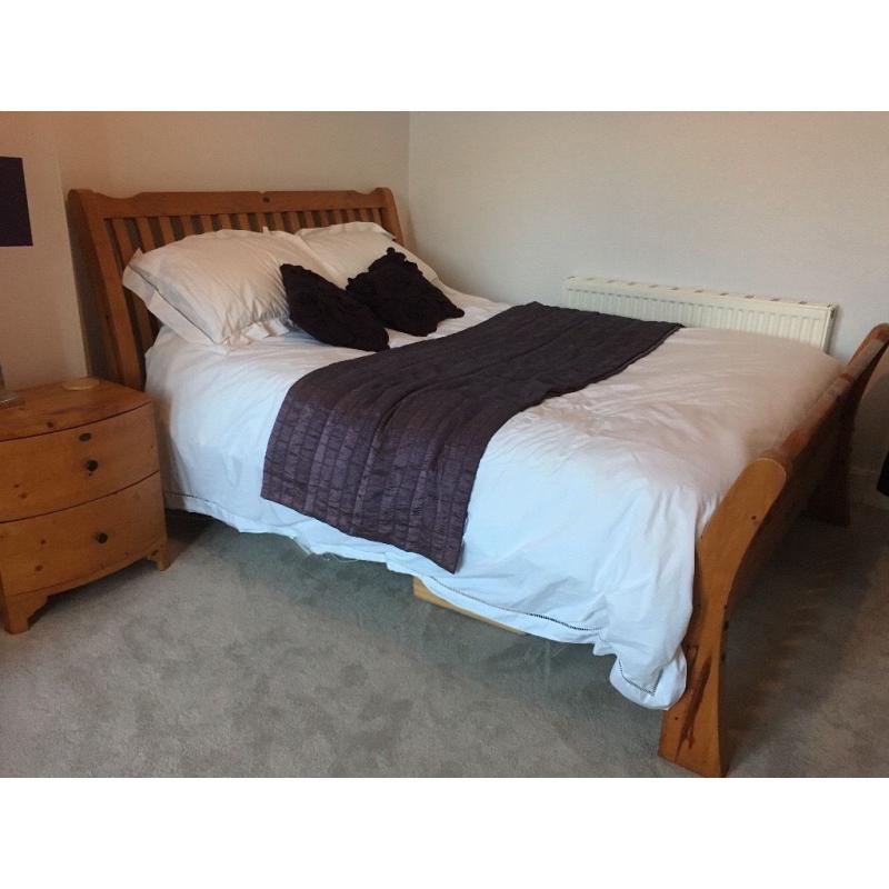 Solid wood King size bed, excellent condition