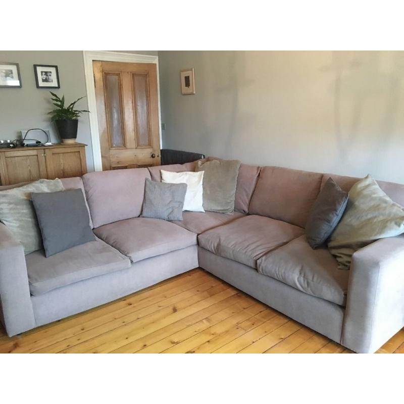 Great size 5 seater corner sofa in neutral shade