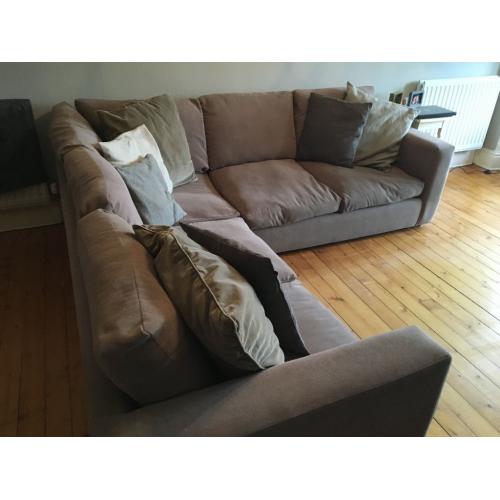 Great size 5 seater corner sofa in neutral shade