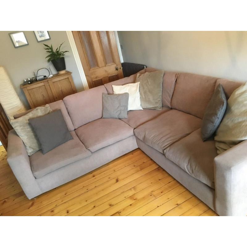 Great size 5 seater corner sofa in neutral shade