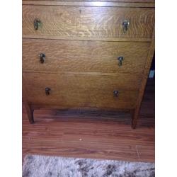 Set of tiger oak chest. Of. Drawers