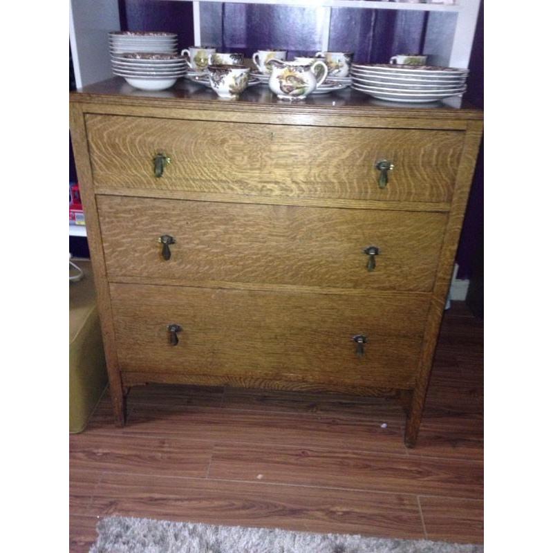 Set of tiger oak chest. Of. Drawers