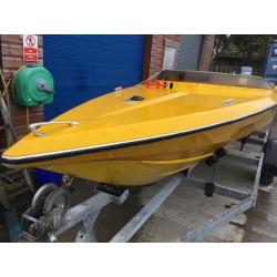 speed boat and trailer