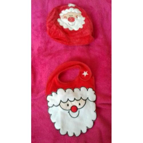 babies santa hat and bib