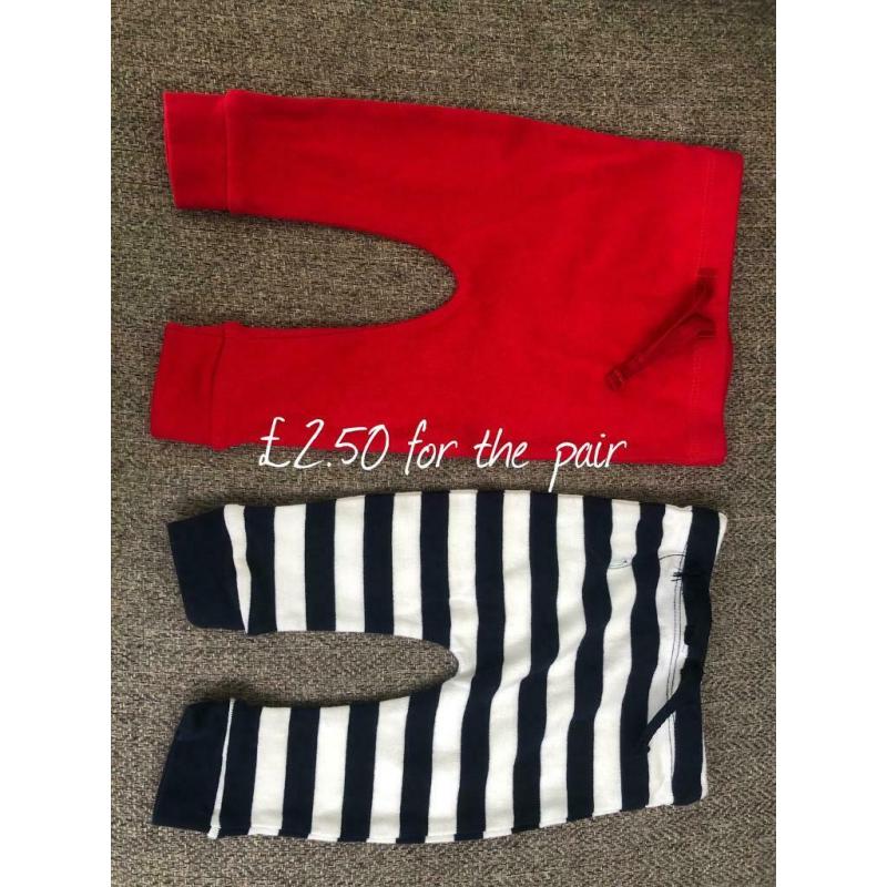 Selection of baby boy bottoms 3-6 months