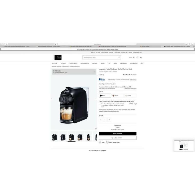 Lavazza Desea Pod Coffee Machine 1500 Watt Black NEW!