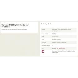 Worcester RC 35 Digital Boiler Control
