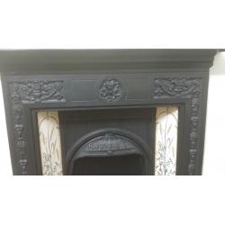Beautiful Cast Iron Victorian Tiled Fireplace