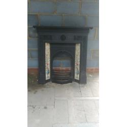 Beautiful Cast Iron Victorian Tiled Fireplace