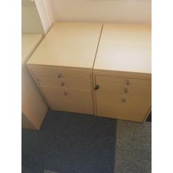 Under desk 3 drawer/pedestal in beech 10 available, ?25 each