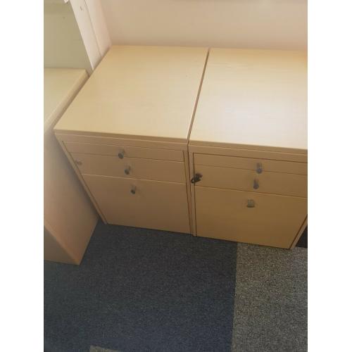 Under desk 3 drawer/pedestal in beech 10 available, ?25 each