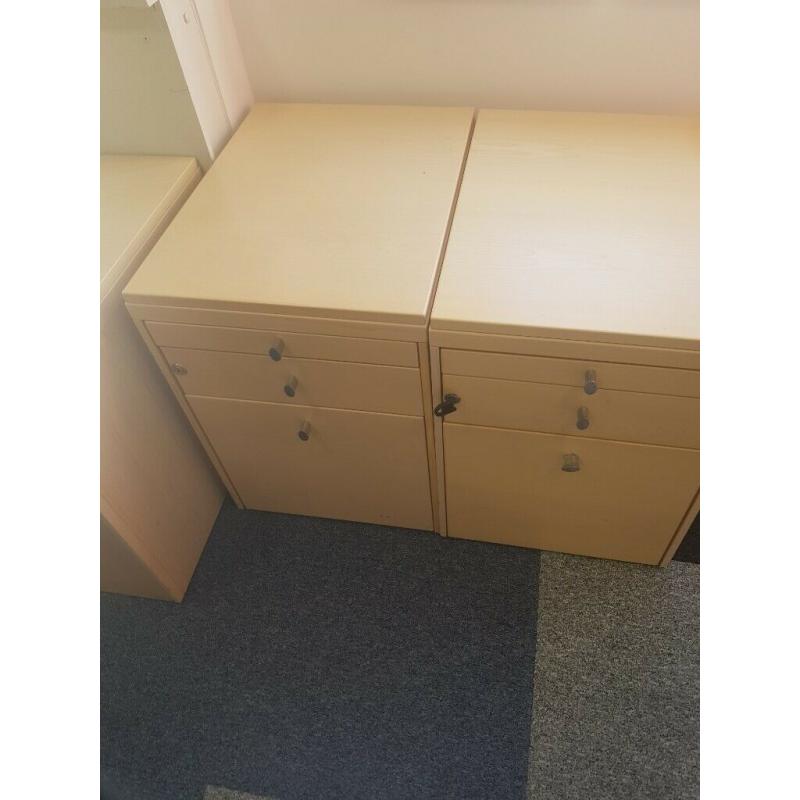 Under desk 3 drawer/pedestal in beech 10 available, ?25 each