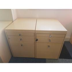 Under desk 3 drawer/pedestal in beech 10 available, ?25 each