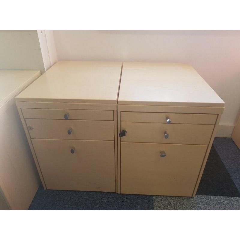 Under desk 3 drawer/pedestal in beech 10 available, ?25 each